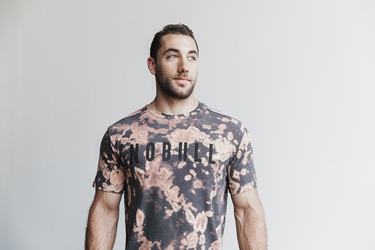 Nobull Tie-Dye Men's T Shirts Brown Black | Australia (KM6190)